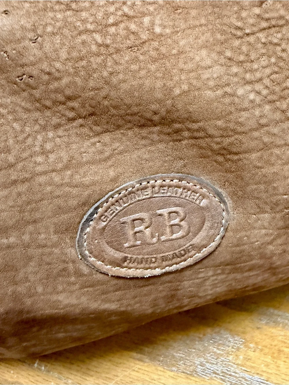 R.B. Vintage Genuine Leather Brown Suede Duffel Bag Weekender Travel Bag